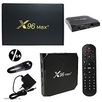 медиа-приставка x96 max+ - 4gb/64gb android 9,0 медиаплеер smart tv iptv ott приставка 4k hd h.265  фото